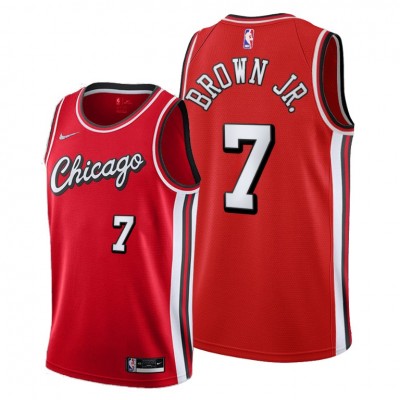 Chicago Bulls #7 Troy Brown Jr. Men's 2021-22 City Edition Red NBA Jersey Men's